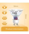 Outlet: EN: LED A5 GU10 COB 3W 3000K/GLASS