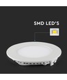 18W Ø22,5cm LED infälld panel - Hål: Ø21 cm, Mått: Ø22,5 cm