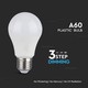 V-Tac 9W LED lampa - 3-steg dimbar, A60, on/off dimbar, E27