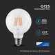 V-Tac 6W LED globlampa - Samsung LED chip, Filament, Ø12,5 cm, E27