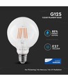 V-Tac 6W LED globlampa - Samsung LED chip, Filament, Ø12,5 cm, E27