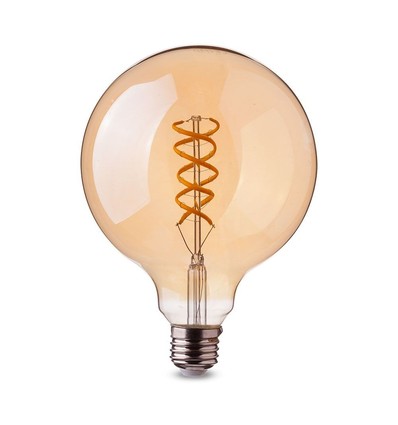 5W E27 LED globelampa - 2200K, Ø95mm, extra varmvit, filament
