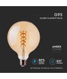 E27 dekorativ LED globelampa - spiral filament, 5W, extra varmvit