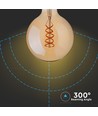 E27 dekorativ LED globelampa - spiral filament, 5W, 2200K, Ø95 mm