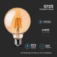V-Tac 8W LED globlampa - Filament, Ø12,5 cm, dimbar, extra varmvitt, E27