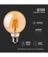 V-Tac 8W LED globlampa - Filament, Ø12,5 cm, dimbar, extra varmvitt, E27