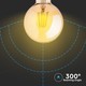 V-Tac 8W LED globlampa - Filament, Ø12,5 cm, dimbar, extra varmvitt, E27