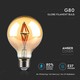 V-Tac 4W LED globlampa - Filament, Ø8 cm, extra varmvitt, E27