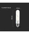 V-Tac 2W LED lampa - Filament, T30, E27