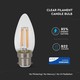 V-Tac 4W LED kronljus - Samsung LED chip, filament, B22
