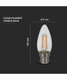 V-Tac 4W LED kronljus - Samsung LED chip, filament, B22