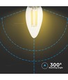 V-Tac 4W LED kronljus - Samsung LED chip, filament, B22