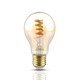 V-Tac 4W LED lampa - Spiral filament, amberfärgad, extra varmvitt, 2200K, A60, E27