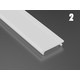 Alu hörnprofil Type C till inomhus IP20 LED strip - 1 meter, obehandlat aluminium, välj cover