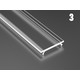 Aluprofil Type C till inomhus IP21 LED strip - Hörn, 1 meter, obehandlat aluminium, välj cover