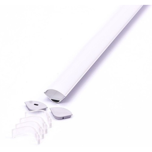 Alu hörnprofil 30x30 till IP65 och IP68 LED strip - 2 meter, inkl. frostat cover och klips