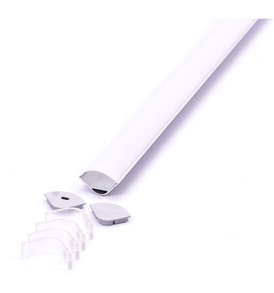 Alu hörnprofil 30x30 till IP65 och IP68 LED strip - 2 meter, inkl. frostat cover och klips