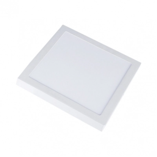 12W LED taklampa - 14 x 14cm, Höjd: 2,4cm, vit kant