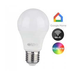 E27 vanliga LED V-Tac 10W Smart Home LED lampa - Fungerar med Google Home, Alexa och smartphones, E27
