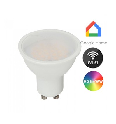 V-Tac 5W Smart Home LED lampa - Tuya/Smart Life, fungerar med Google Home, Alexa och smartphones, GU10 Spot