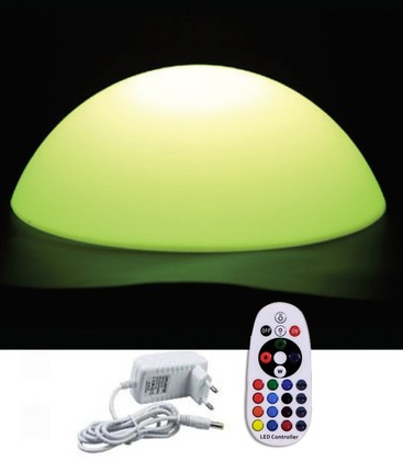Lagertömning: V-Tac RGB LED halvboll - Uppladdningsbart, med fjärrkontroll, Ø50 cm