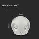 Lagertömning: V-Tac 4W LED vit vägglampa - Runda, IP65 utomhusbruk, 230V, inkl. ljuskälla