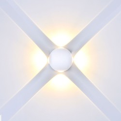 Upp/ned vägglampa Lagertömning: V-Tac 4W LED vit vägglampa - Runda, IP65 utomhusbruk, 230V, inkl. ljuskälla