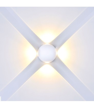 Lagertömning: V-Tac 4W LED vit vägglampa - Runda, IP65 utomhusbruk, 230V, inkl. ljuskälla