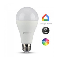 WiFi V-Tac 15W Smart Home LED lampa - Tuya/Smart Life, fungerar med Google Home, Alexa och smartphones, E27