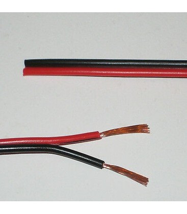12-24V Kabel röd/svart - 2x0,5mm² , löpmeter, min. 5 meter