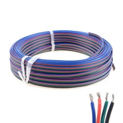 Kablar till strips 12-24V RGB kabel - 4 x 0,5 mm², löpmeter, min. 5 meter