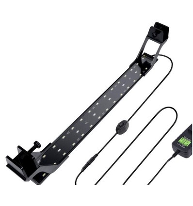 53-73cm akvarie armatur - 14W LED, vit/blå, justerbar