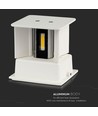 12W LED vit vägglampa - IP65 utomhus, fyrkantig, justerbar spridning, inkl. ljuskälla