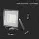 V-Tac 50W LED strålkastare - Samsung LED chip, 120LM/W, arbetsarmatur, utomhusbruk