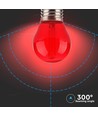 V-Tac 2W Färgad LED liten globlampa - Röd, Filament, E27