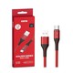 V-Tac USB-C till USB-A kabel - 1 meter, flettet kabel, röd