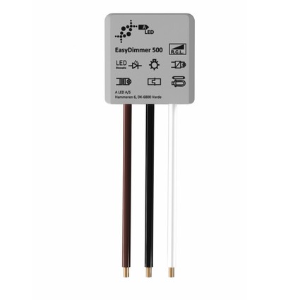 EasyDimmer500 - 250W LED dimmer, fjädertryck/push dim, korsomkoppling