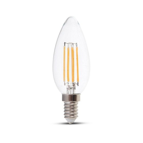 V-Tac 6W LED kronljus - Filament, E14