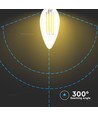 V-Tac 6W LED kronljus - Filament, E14