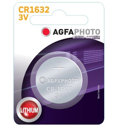 1 stk AgfaPhoto Lithium knappcellsbatteri - CR1632, 3V