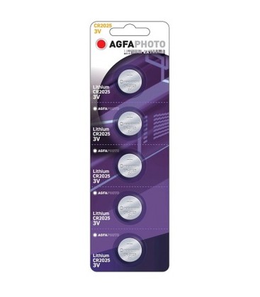 CR2025 5-pack AgfaPhoto knappcellsbatteri - Lithium, 3V