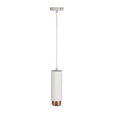 V-Tac modern pendellampa - Vit med rose guld, Ø8 cm, GU10