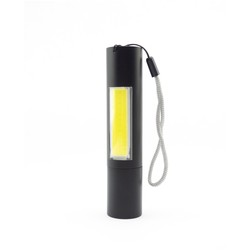 LED ficklampor LED ficklampa med zoom - 3W, uppladdningsbart, powerbank funktion, 1200mAh, svart