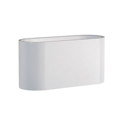  LED vit oval vägglampa - Med G9 sockel, IP20 inomhus, 230V, utan ljuskälla