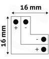 L-förlängare till enfärgade LED strips - Till 3528 strips (8mm bred), 12V / 24V