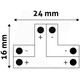 T-förlängare till enfärgade LED strips - Till 3528 strips (8mm bred), 12V / 24V