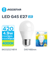 Outlet: EN: LED A5 G45 BIG ANGLE E27 4.9W 4000K