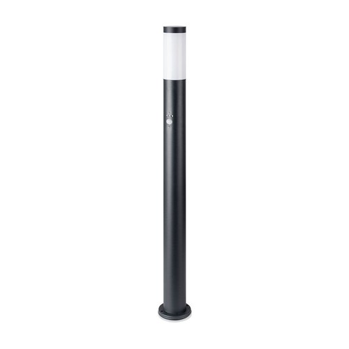 V-Tac svart trädgårdarmatur - 110 cm, IP44 utomhus, PIR sensor, E27 sockel, utan ljuskälla