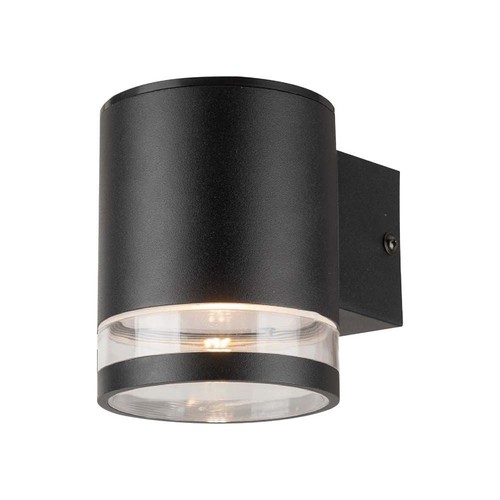 1W Solcellsvägglampa LED - IP54, svart, med sensor