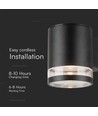 1W Solcellsvägglampa LED - IP54, svart, med sensor